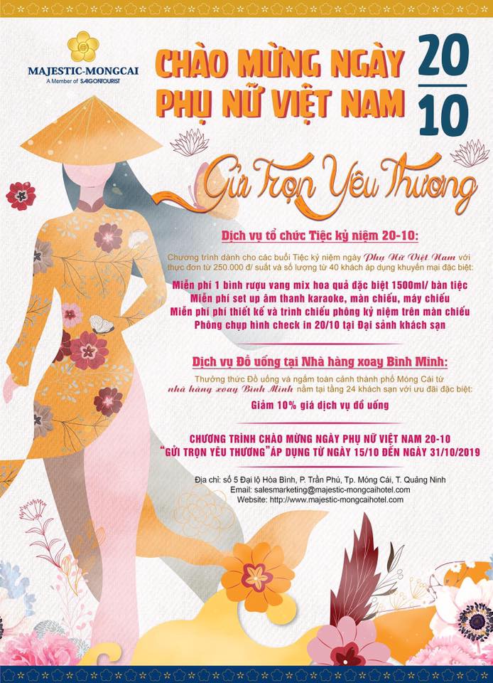 Chường trình ưu đãi đặc biệt "GỬI TRỌN YÊU THƯƠNG" chào mừng ngày phụ nữ Việt Nam 20-10
